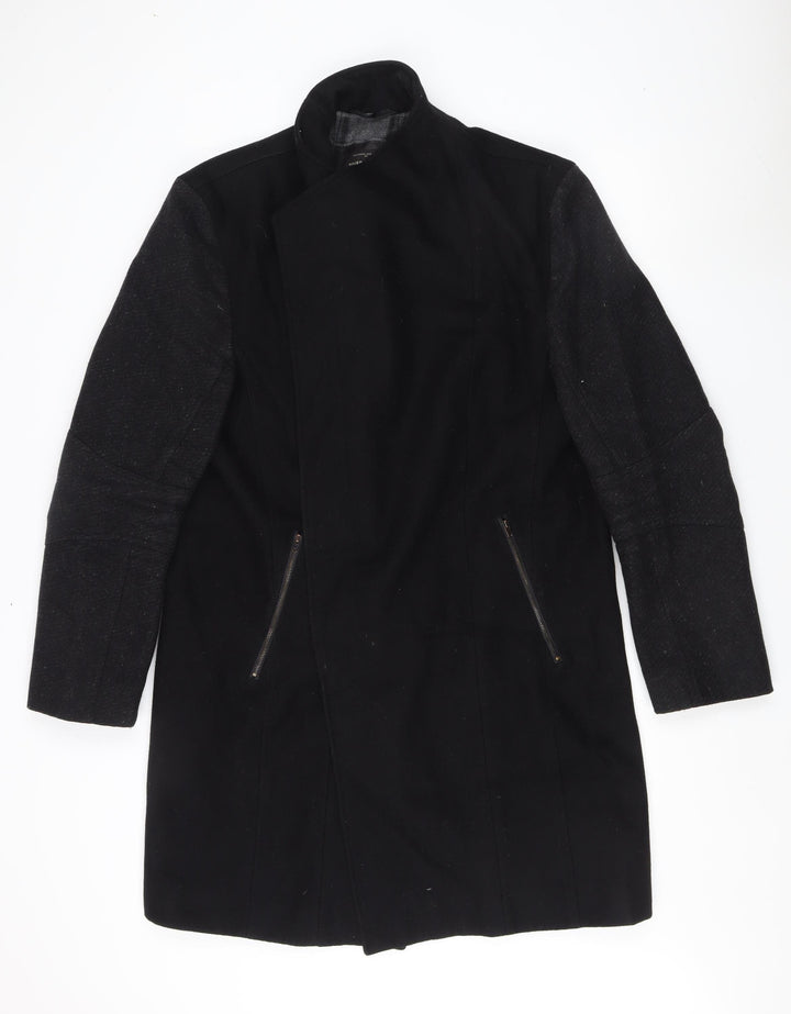 River Island Men's Black Mid-Length Wool Coat