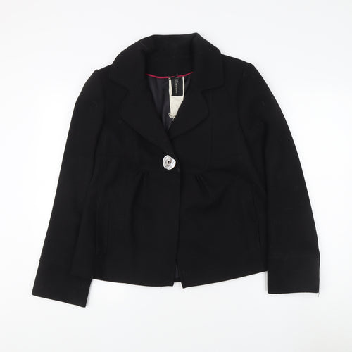 E-vie Women's Black Button Jacket Size 14
