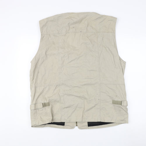 Brand Five Company Men's Beige Waistcoat with Zipped Pockets Medium