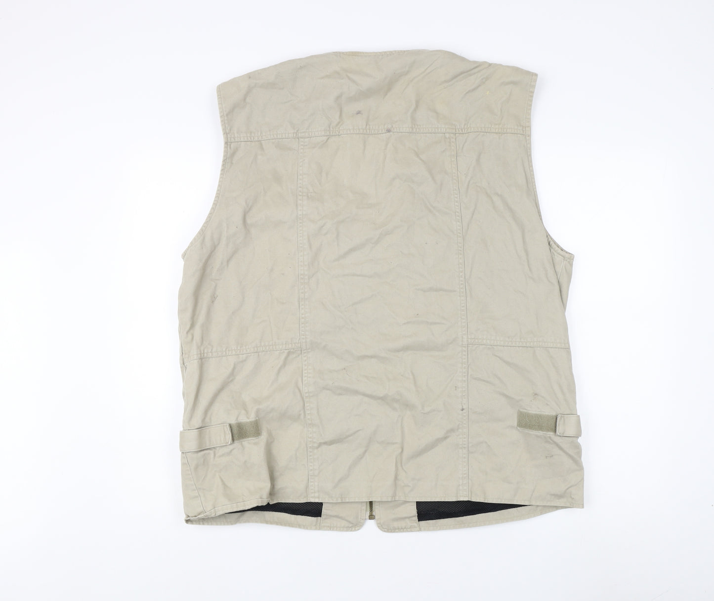Brand Five Company Men's Beige Waistcoat with Zipped Pockets Medium