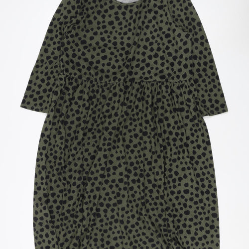 Apricot Women's Green Animal Print Dress Size 14