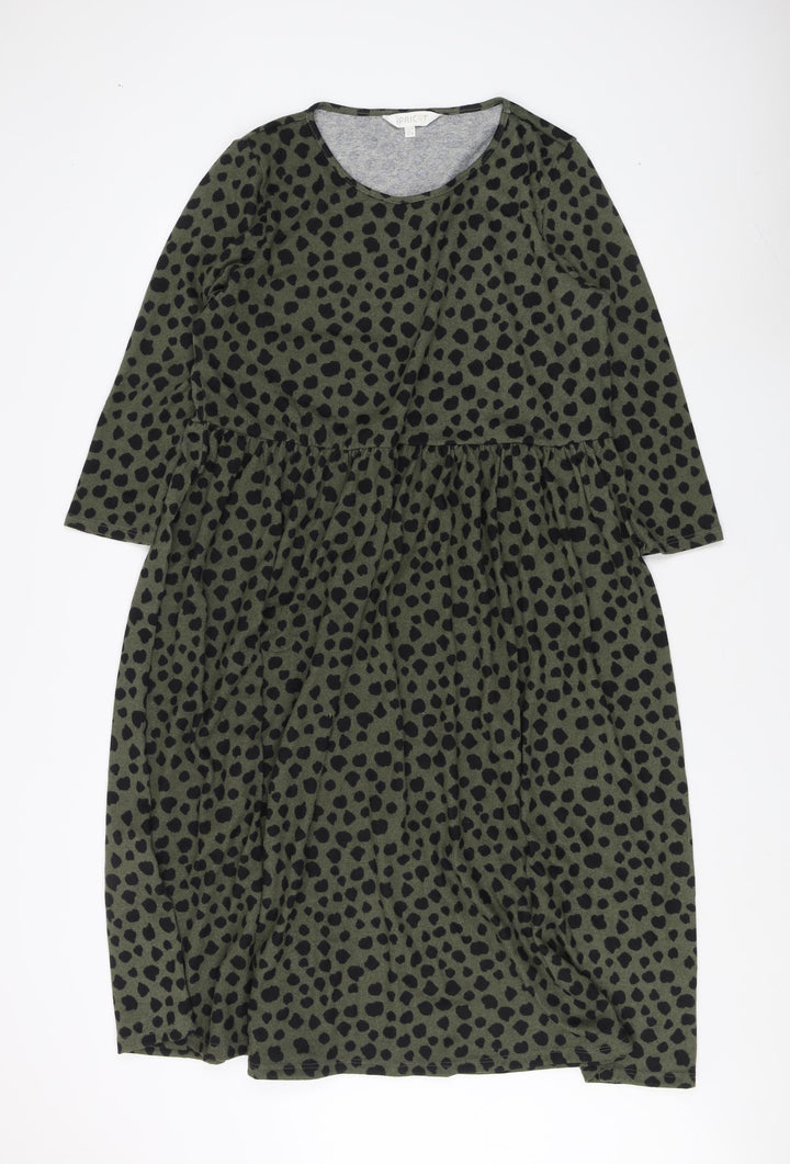 Apricot Women's Green Animal Print Dress Size 14
