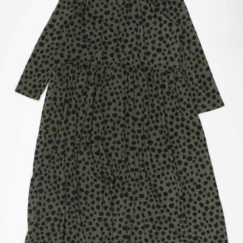Apricot Women's Green Animal Print Dress Size 14