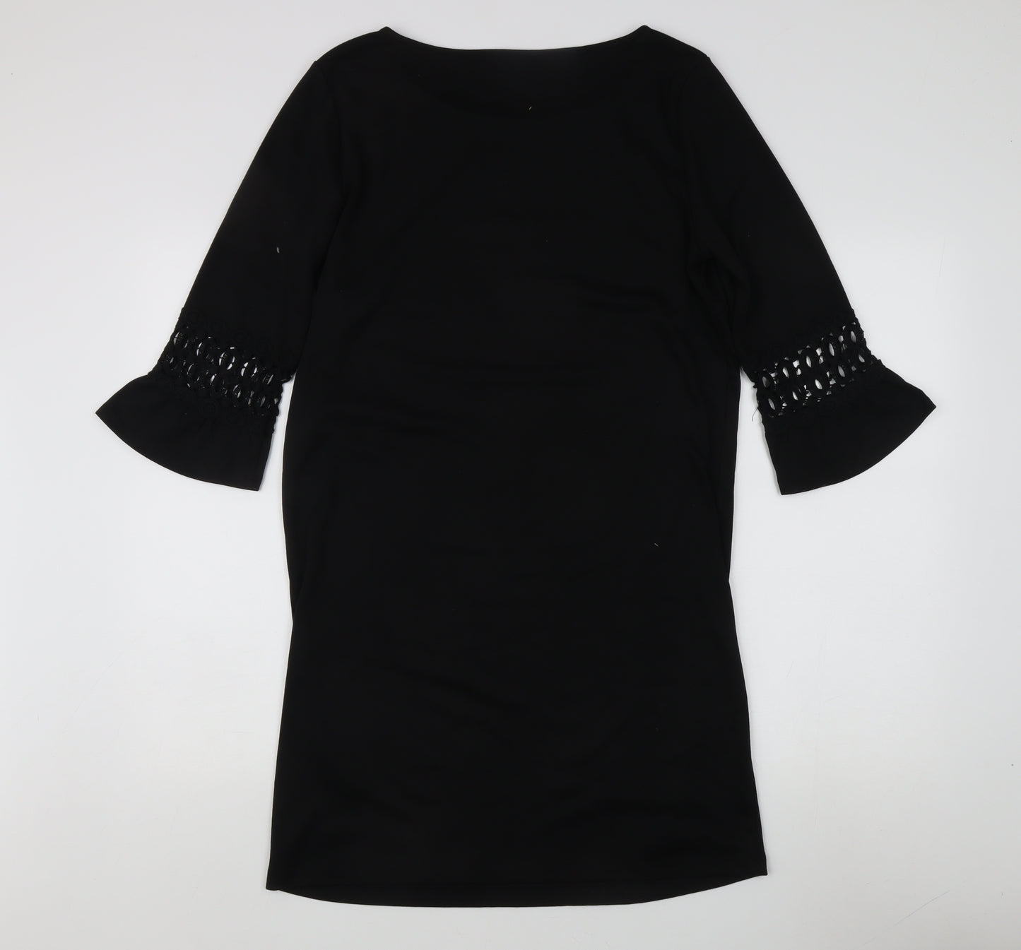 Vila Clothes Women's Black Sheath Dress - M, 3/4 Sleeve