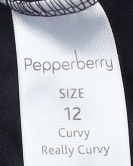 Pepperberry Women's Black Cowl Neck Tunic Blouse Size 12