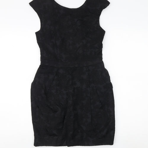 River Island Women's Black Dress Size 8 with Zip Closure