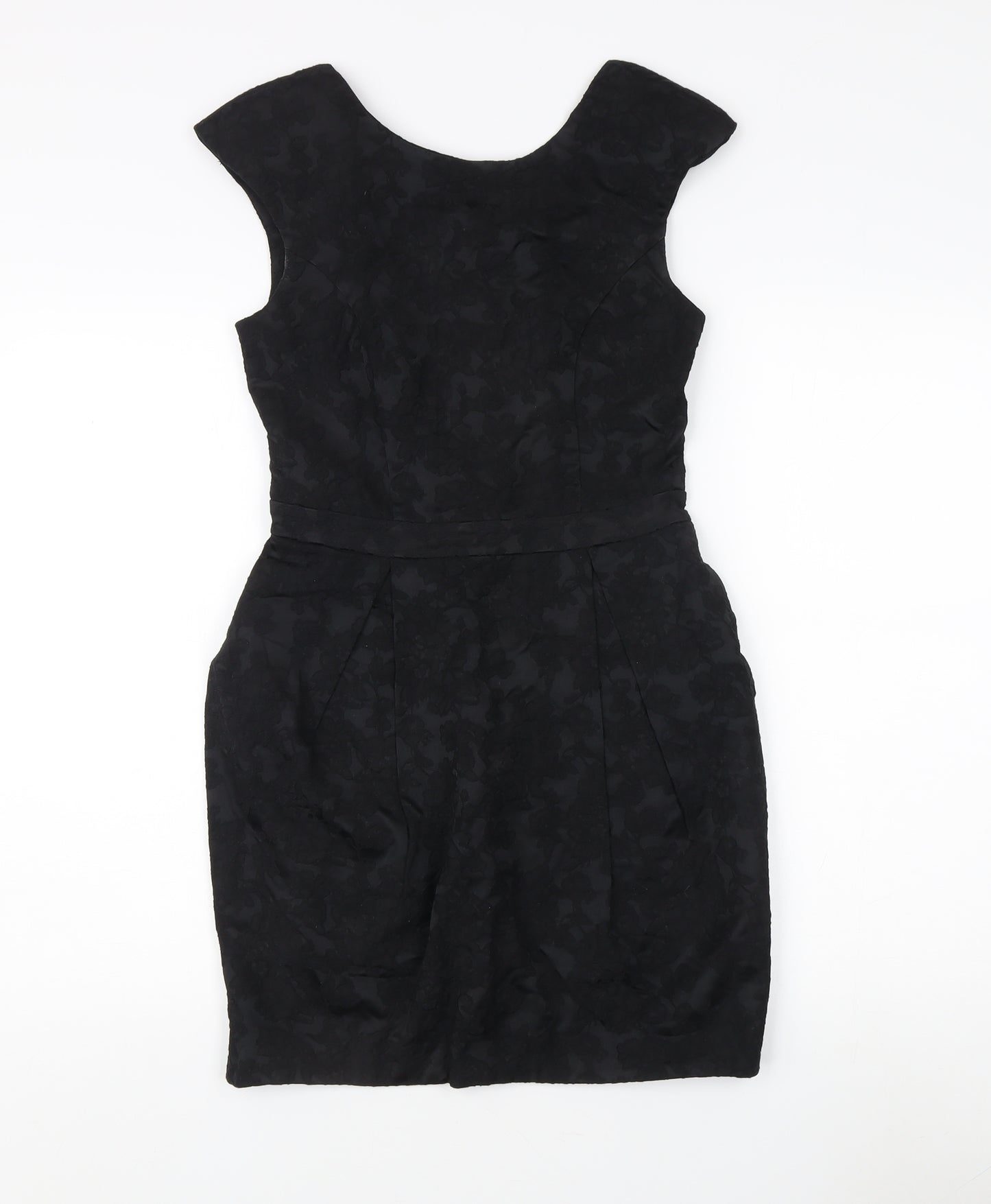 River Island Women's Black Dress Size 8 with Zip Closure