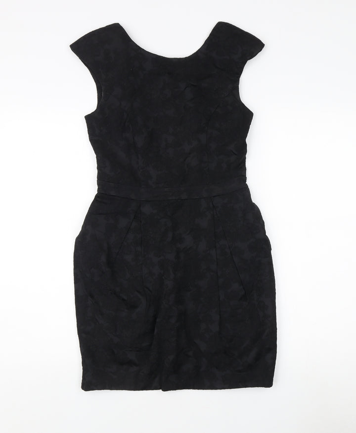 River Island Women's Black Dress Size 8 with Zip Closure