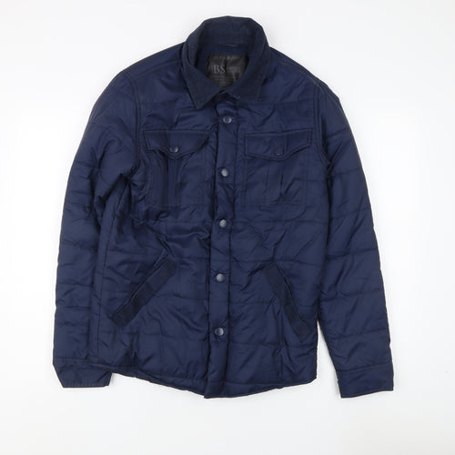 BS Quality Apparel Men's Blue Quilted Jacket, Size S