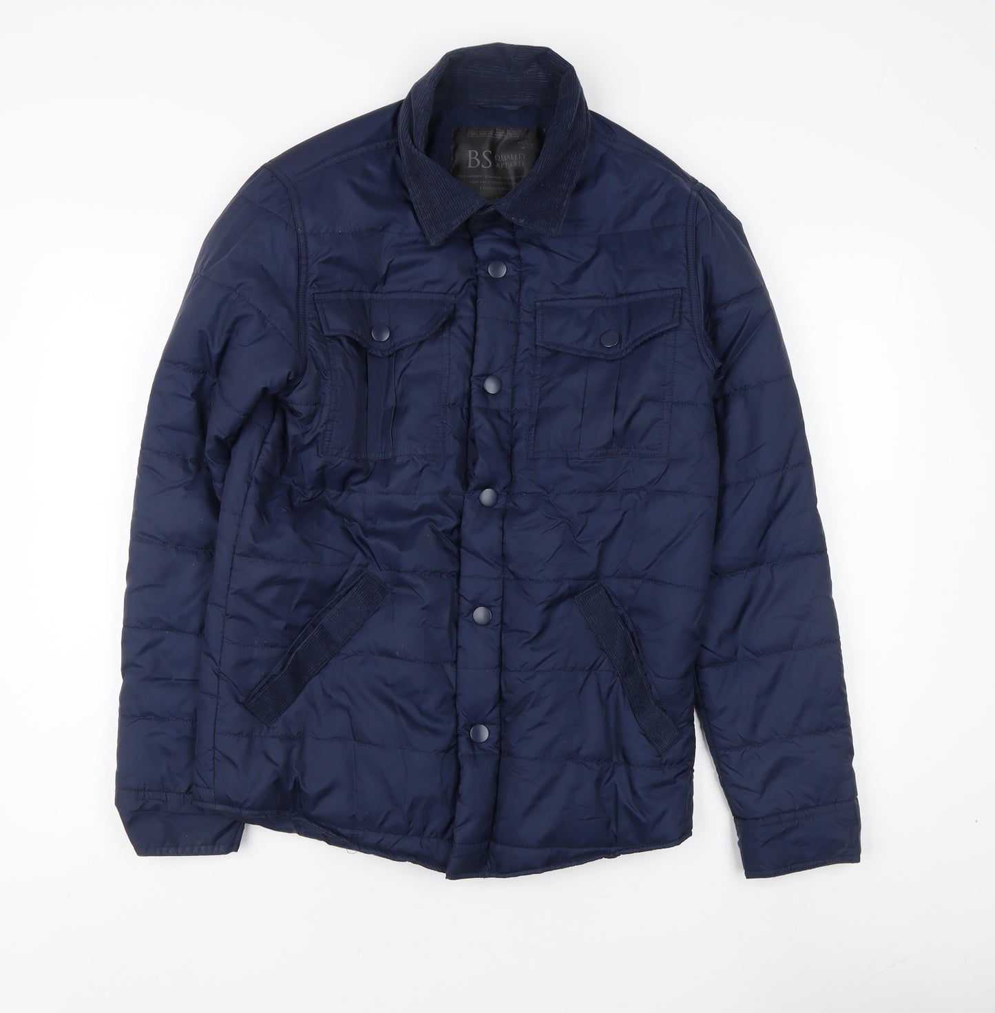 BS Quality Apparel Men's Blue Quilted Jacket, Size S