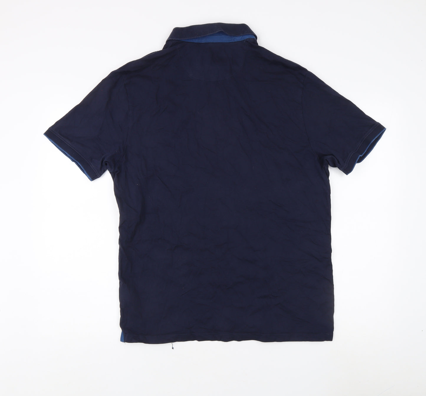 Marks and Spencer Men's Blue Polo Shirt, L, Short Sleeve