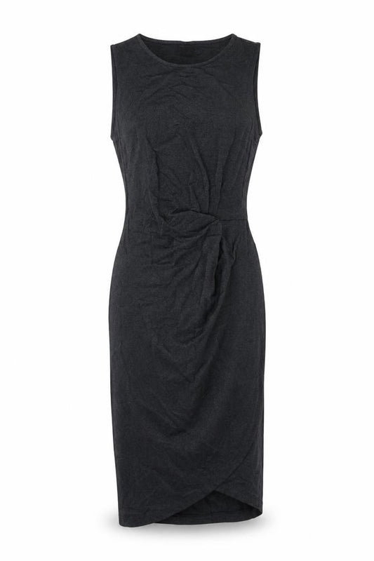 Front view of Selected Femme Women's Black Sleeveless Dress XS