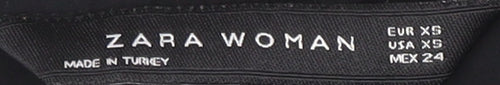 Zara Women's Black Button-Up Shirt, XS, Casual