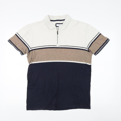 Next Men's Colourblock Collared T-Shirt Large