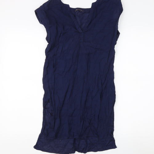Marks and Spencer Women's Blue V-Neck Top Size 8