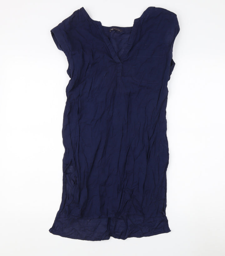 Marks and Spencer Women's Blue V-Neck Top Size 8