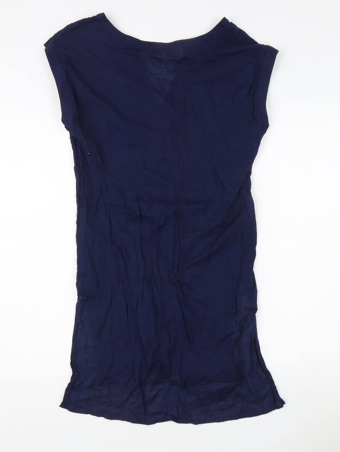 Marks and Spencer Women's Blue V-Neck Top Size 8