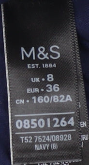Marks and Spencer Women's Blue V-Neck Top Size 8