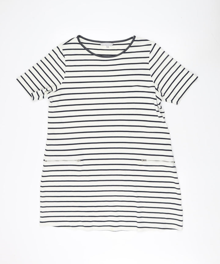 Red Herring Women's Multicoloured Striped T-Shirt Dress 16