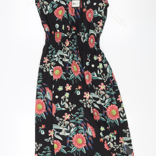 Izabel London Women's Black Floral Sheath Dress Size 10