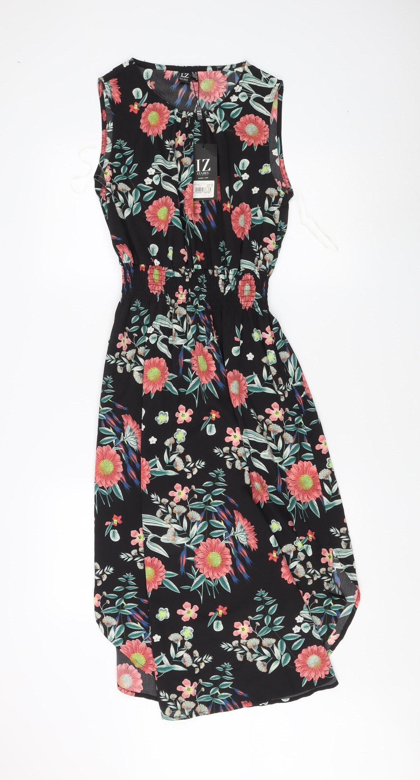 Izabel London Women's Black Floral Sheath Dress Size 10
