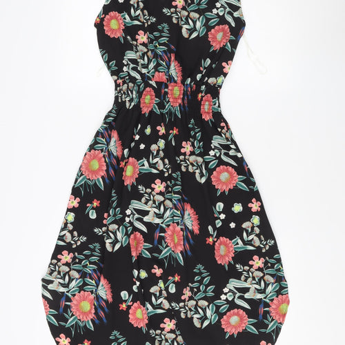 Izabel London Women's Black Floral Sheath Dress Size 10