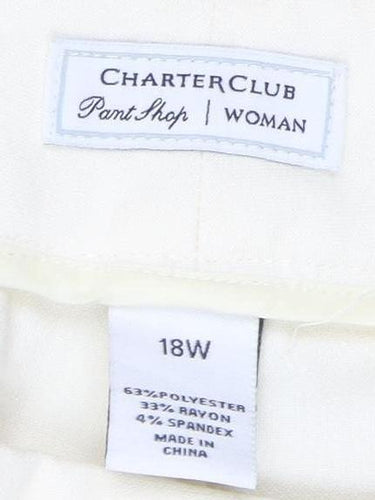 CharterClub Women's Ivory Trousers Size 18 Plus