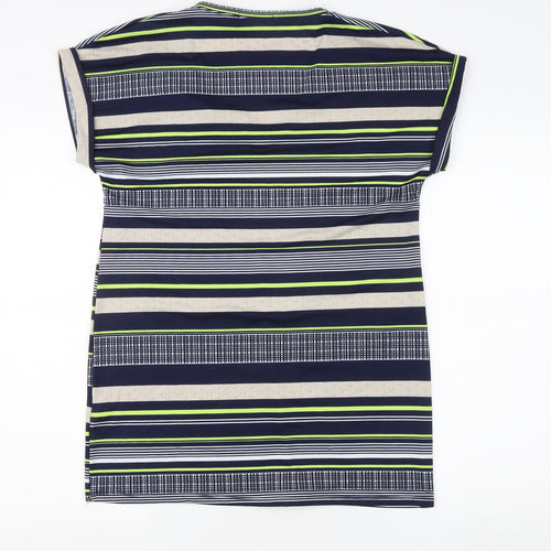 Alexara Women's Multicoloured Striped Top, Size S, V-Neck