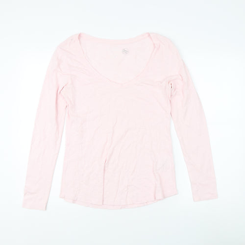 H&M Womens Pink V-Neck Long Sleeve Top, Size L
