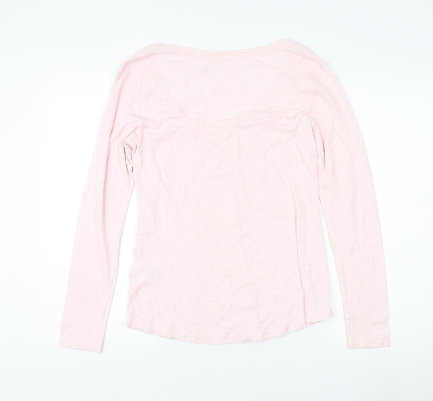 H&M Womens Pink V-Neck Long Sleeve Top, Size L