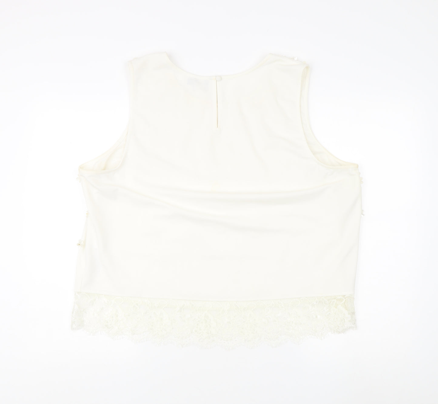 ASOS Women's Plus Size 22 White Beaded Tank Top