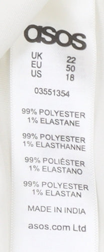 ASOS Women's Plus Size 22 White Beaded Tank Top