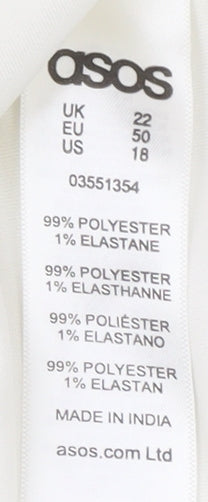 ASOS Women's Plus Size 22 White Beaded Tank Top