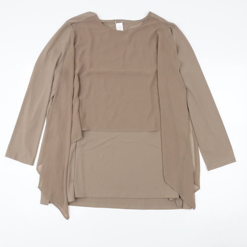 Wynne Layers Beige Long Sleeve Tunic Blouse - Medium