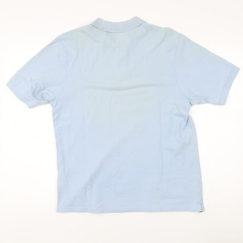 Marks and Spencer Men's Blue Polo Shirt S, Collared Solid