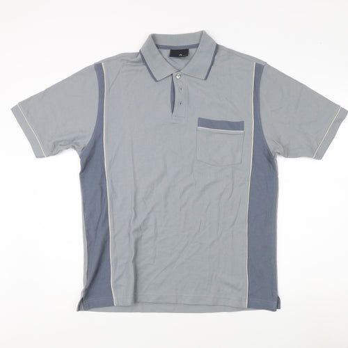 BHS Men's Blue Polo Shirt, Small, Short Sleeve, 100% Cotton
