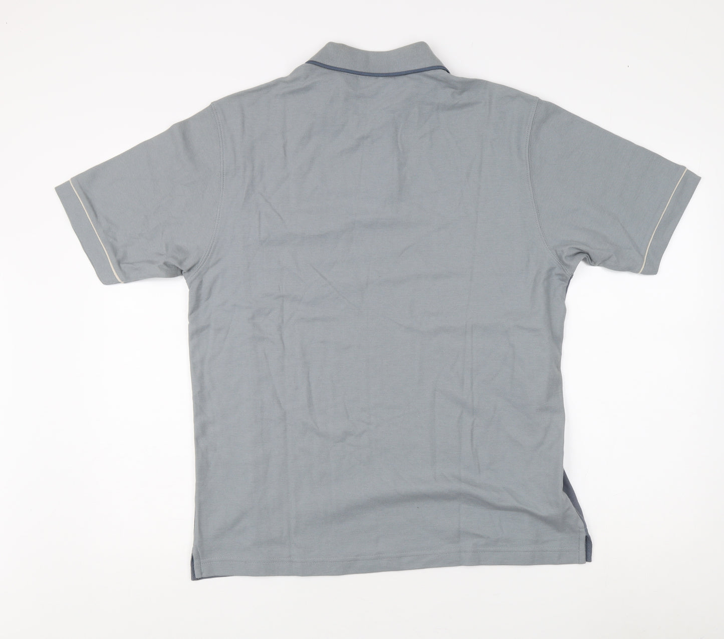 BHS Men's Blue Polo Shirt, Small, Short Sleeve, 100% Cotton