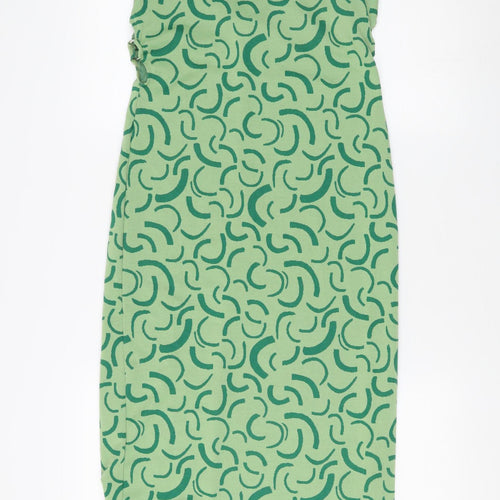 Bershka Women's Green Sleeveless Dress Size 12