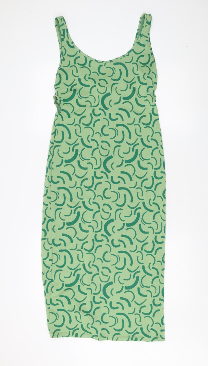 Bershka Women's Green Sleeveless Dress Size 12