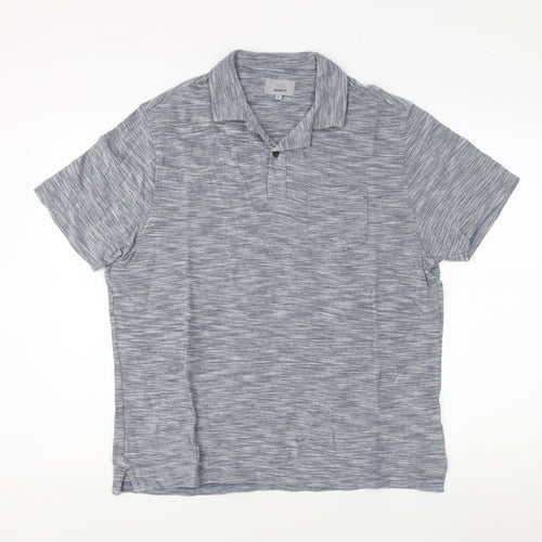 Marks and Spencer Men's Blue Polo Shirt, L, Classic Fit