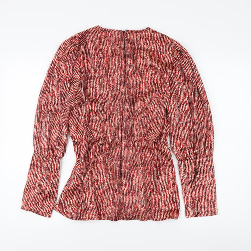 AX Paris Women's Red Geometric Blouse, Size 12