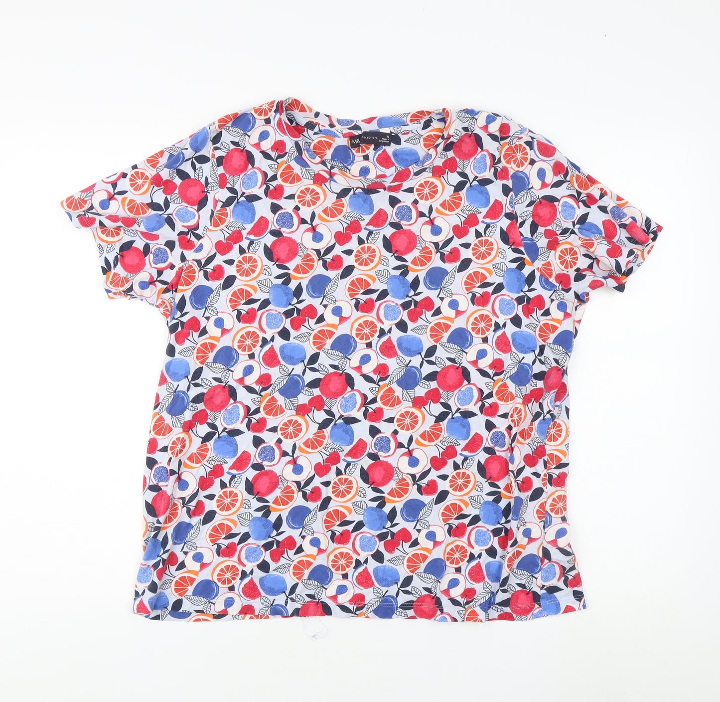 Marks and Spencer Women's Multicoloured T-Shirt Size 16