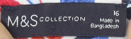 Marks and Spencer Women's Multicoloured T-Shirt Size 16