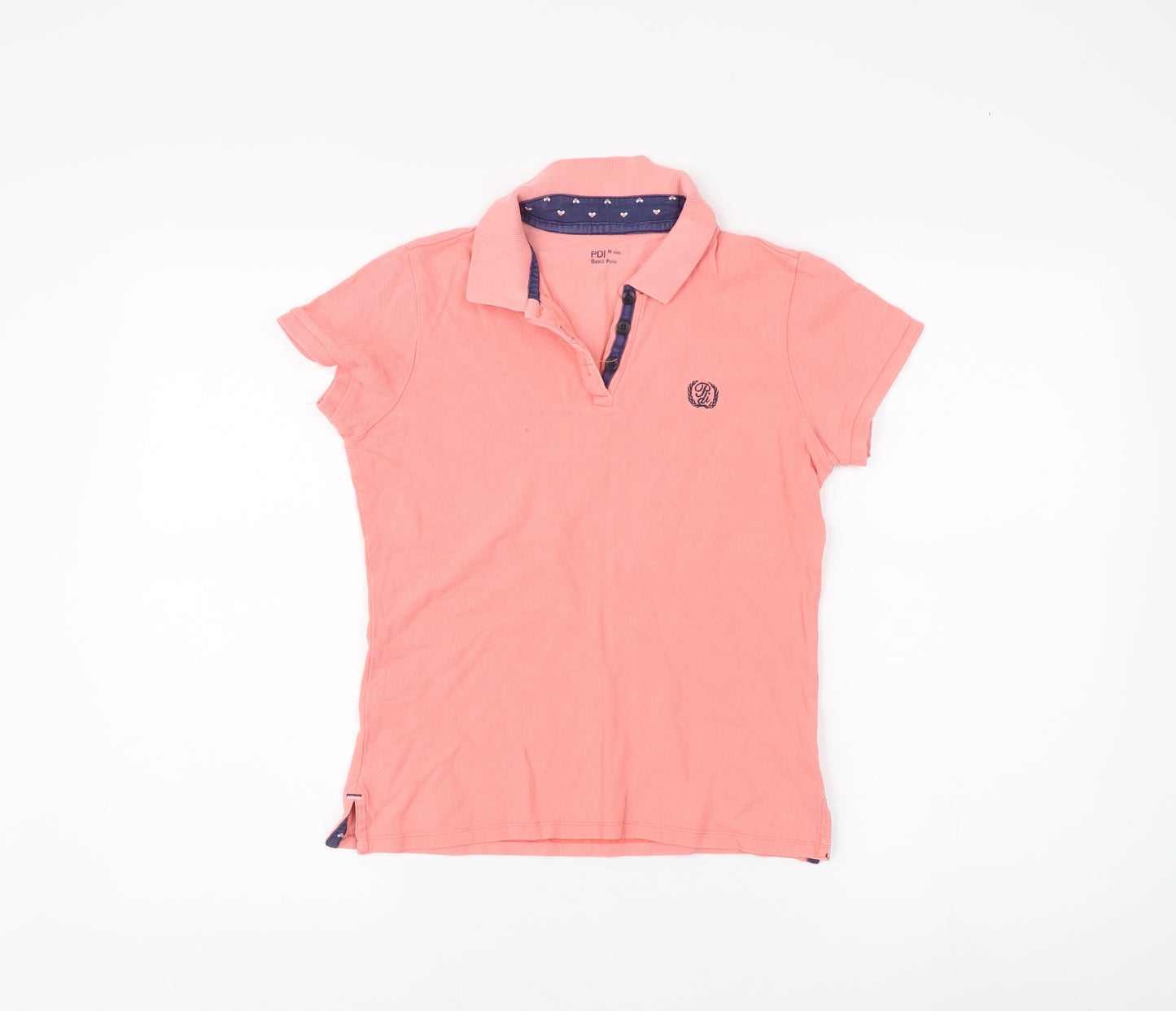 PDI Women's Pink Polo Shirt M - Cotton Casual Short Sleeve