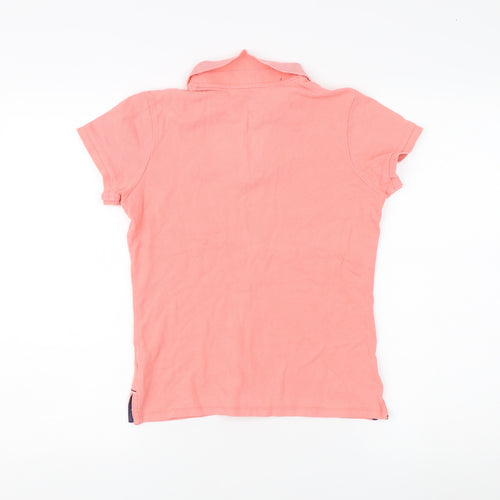 PDI Women's Pink Polo Shirt M - Cotton Casual Short Sleeve
