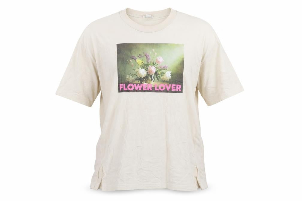 Monki Women Beige Graphic T-Shirt L Casual