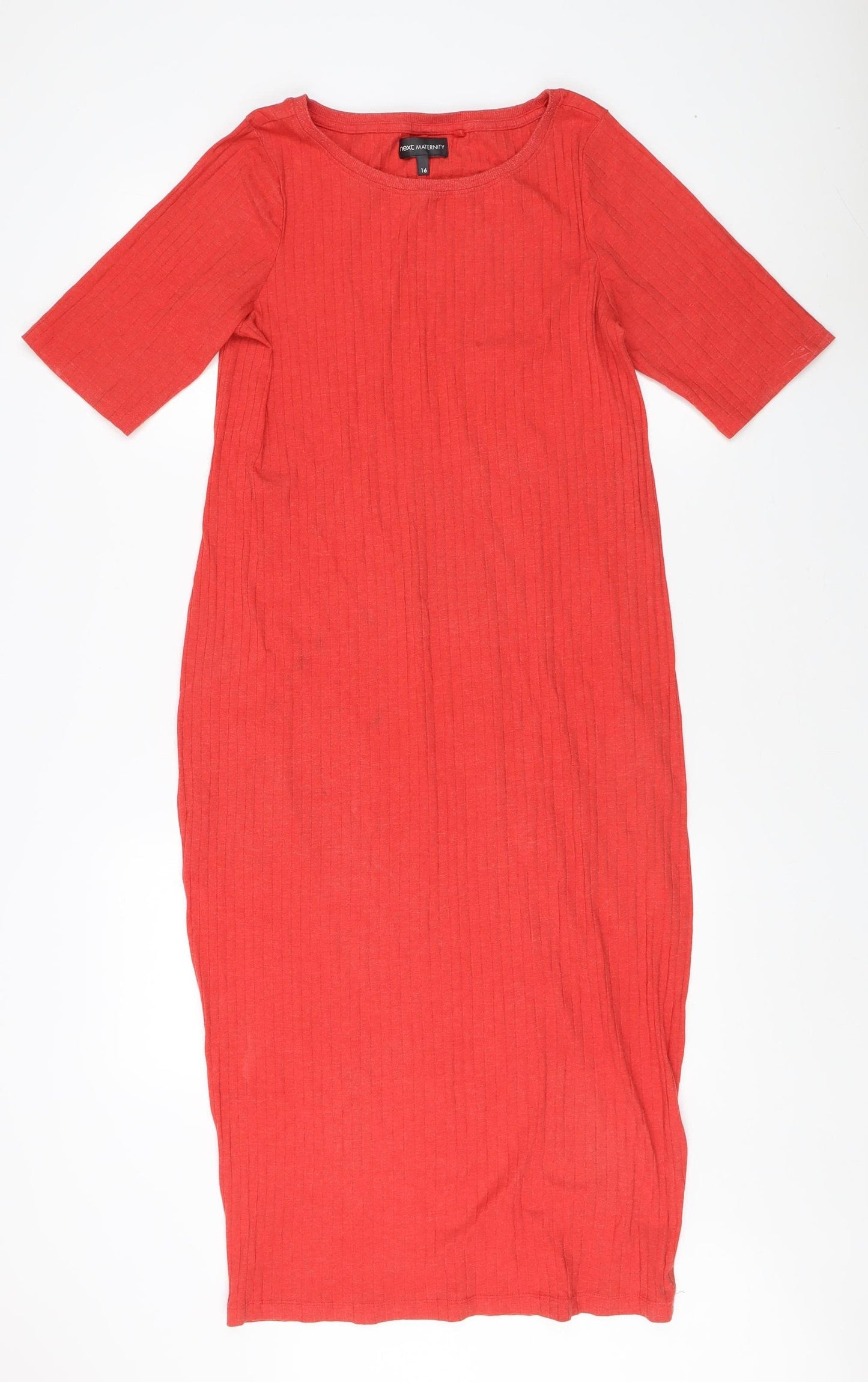 Next Maternity Red Midi Boat Neck Sheath Dress UK 16