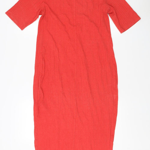 Next Maternity Red Midi Boat Neck Sheath Dress UK 16