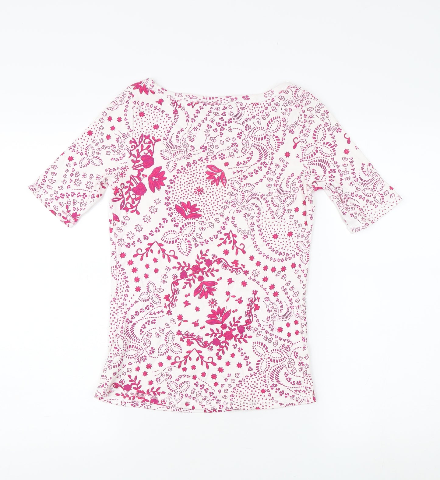 Marks and Spencer Women's Pink T-Shirt UK 10 Floral