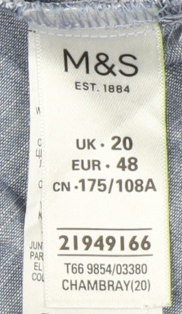 Marks and Spencer Blue Tunic Blouse Size 20, Indigo Collection